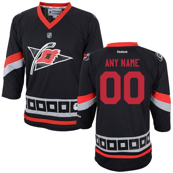 Reebok Carolina Hurricanes Youth Replica Alternate Custom NHL Jersey - Black